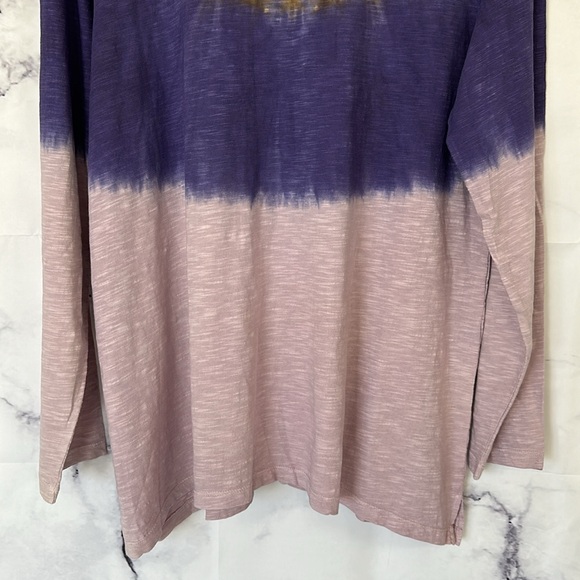 LOGO by Lori Goldstein Tie-Dye Cotton Slub Mock-Neck Top Size XLarge - Picture 10 of 13